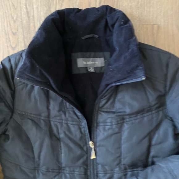 Liz Claiborne Black Down Puffer Coat S - Picture 6 of 7